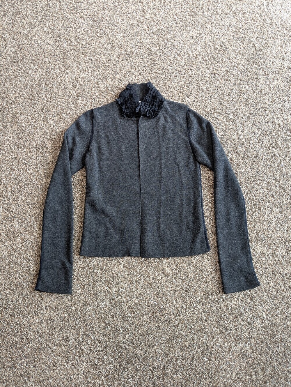 Sacai 243 Japan Wool Silk Sweater Gray Size 42 / Medium